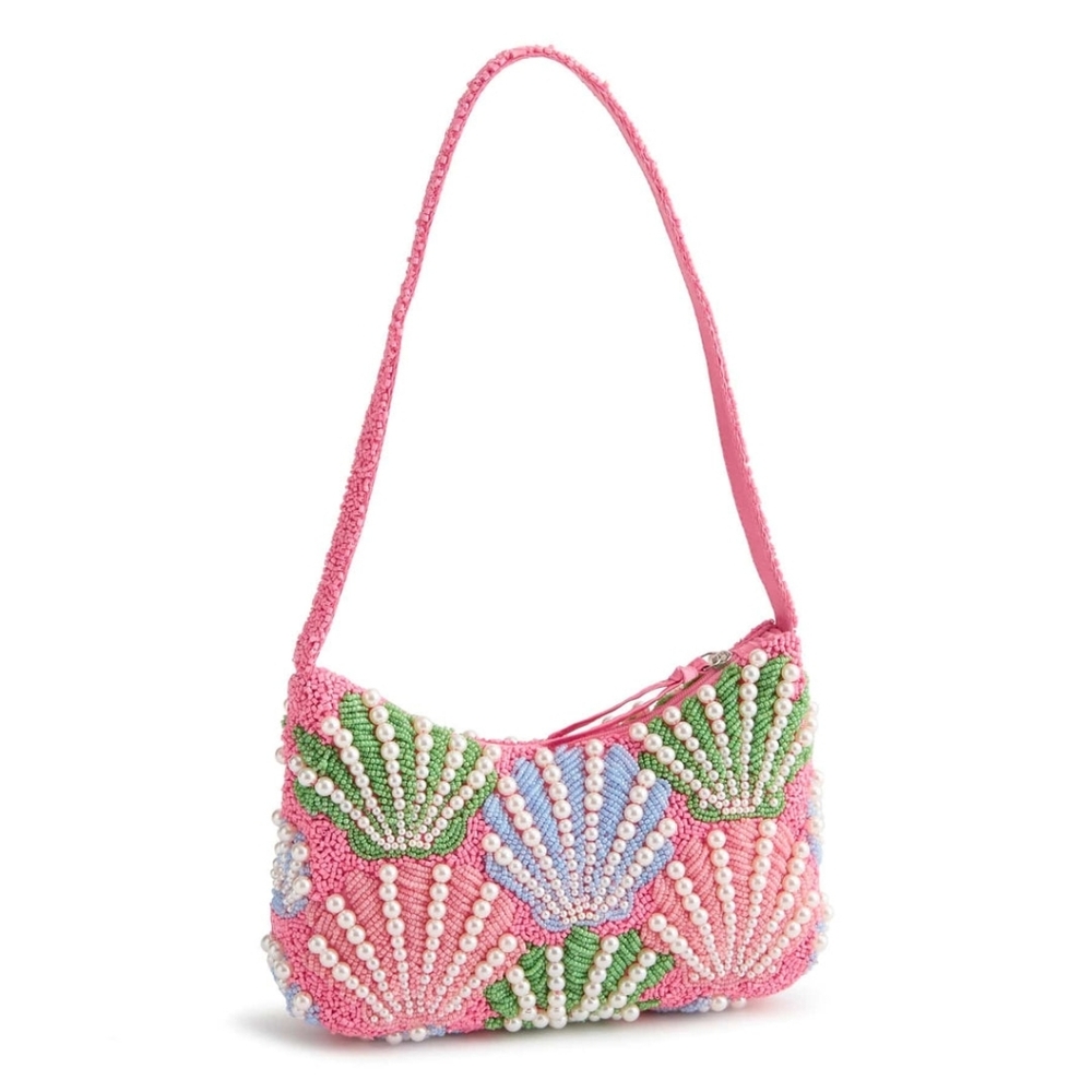 Vera Bradley Mini Roxbury Crescent Shoulder Bag (Cottage shells in Beaded) - Picture 9 of 10